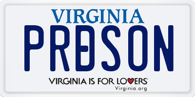 VA license plate PRDSON