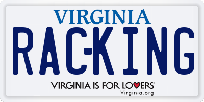 VA license plate RACKING