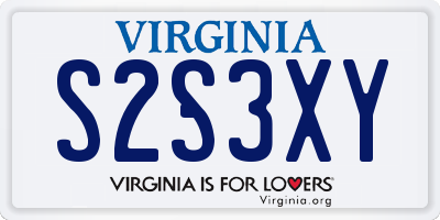 VA license plate S2S3XY