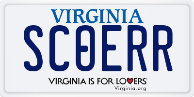 VA license plate SCOERR