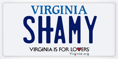 VA license plate SHAMY