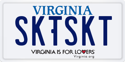 VA license plate SKTSKT