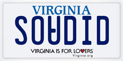 VA license plate SOUDID