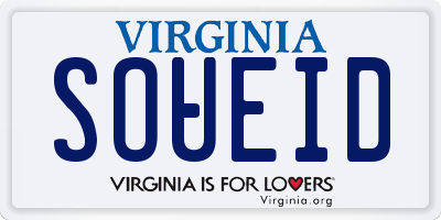 VA license plate SOUEID