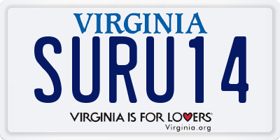 VA license plate SURU14