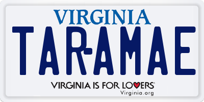 VA license plate TARAMAE