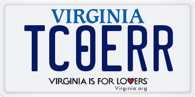 VA license plate TCOERR
