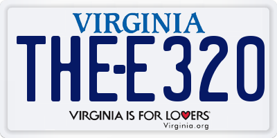 VA license plate THEE320