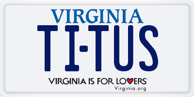 VA license plate TITUS
