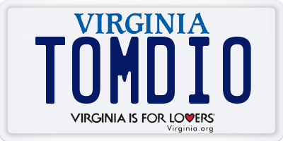 VA license plate TOMDIO