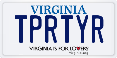 VA license plate TPRTYR