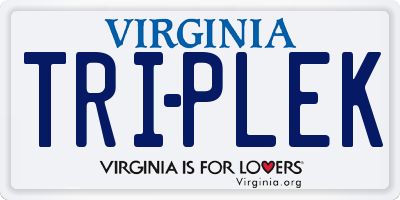 VA license plate TRIPLEK