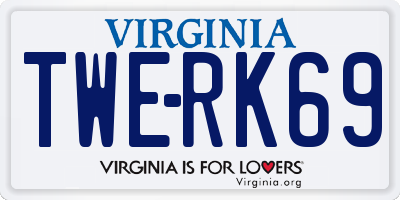 VA license plate TWERK69