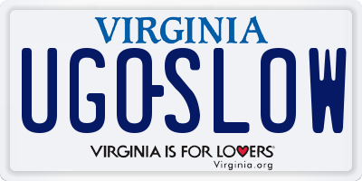 VA license plate UGOSLOW