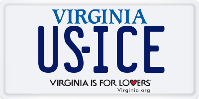 VA license plate USICE