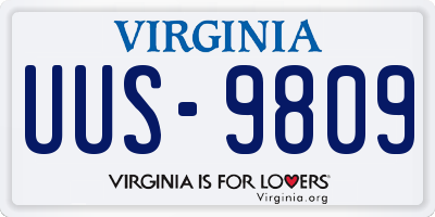 VA license plate UUS9809