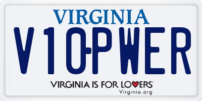 VA license plate V10PWER