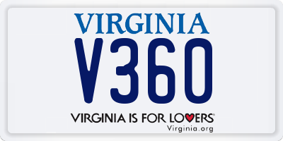 VA license plate V360