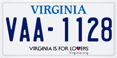 VA license plate VAA1128