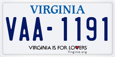 VA license plate VAA1191