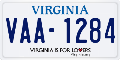 VA license plate VAA1284