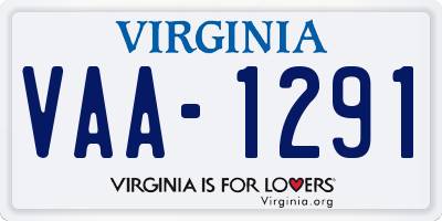 VA license plate VAA1291