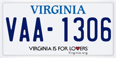 VA license plate VAA1306