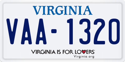 VA license plate VAA1320