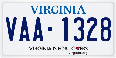 VA license plate VAA1328