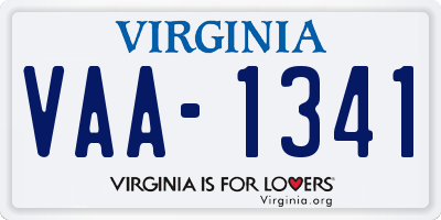 VA license plate VAA1341