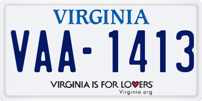 VA license plate VAA1413