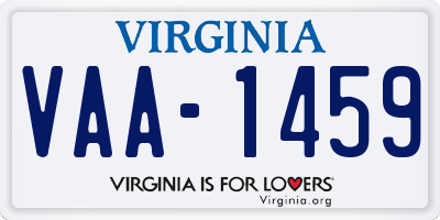 VA license plate VAA1459