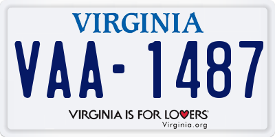 VA license plate VAA1487