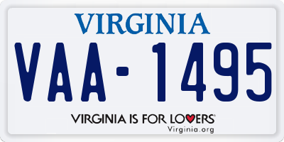 VA license plate VAA1495