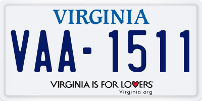 VA license plate VAA1511
