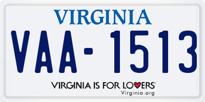 VA license plate VAA1513