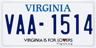 VA license plate VAA1514