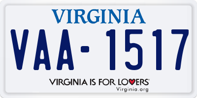 VA license plate VAA1517