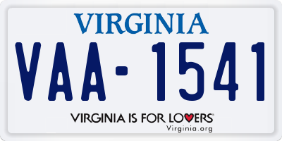 VA license plate VAA1541