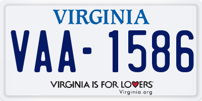 VA license plate VAA1586
