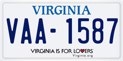 VA license plate VAA1587