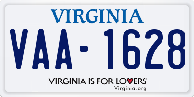 VA license plate VAA1628