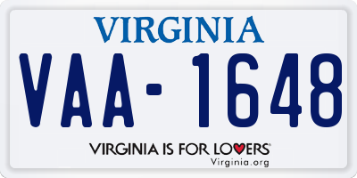 VA license plate VAA1648