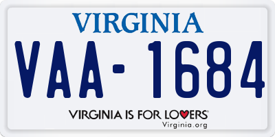VA license plate VAA1684