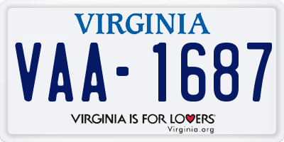 VA license plate VAA1687