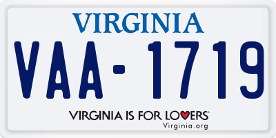 VA license plate VAA1719
