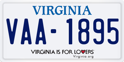 VA license plate VAA1895