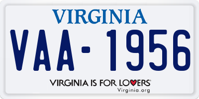 VA license plate VAA1956