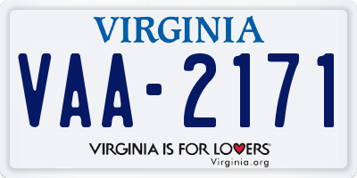 VA license plate VAA2171