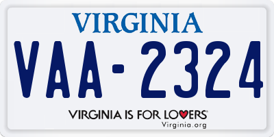 VA license plate VAA2324